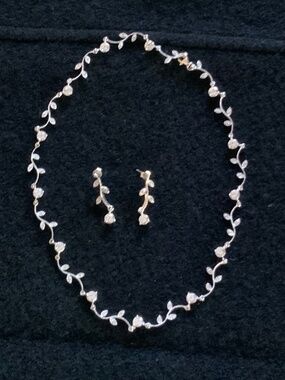 Sterling Silver and Cubic Zirconia Necklace and Earrings